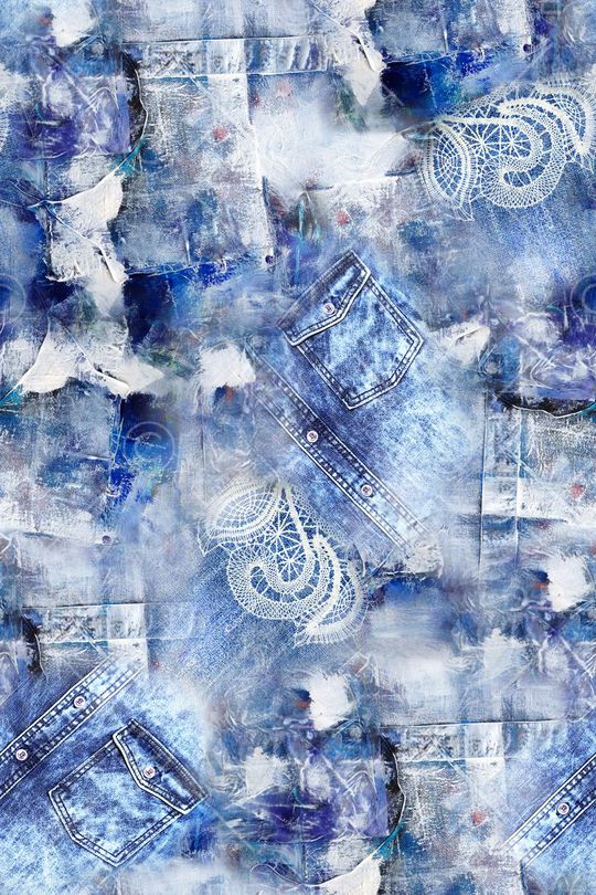 牛仔布印花华亿平台图片