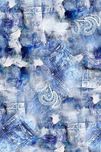 牛仔布印花华亿平台图片