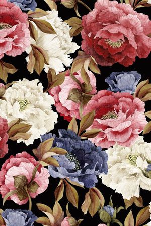 水彩手绘花卉印花华亿平台图片