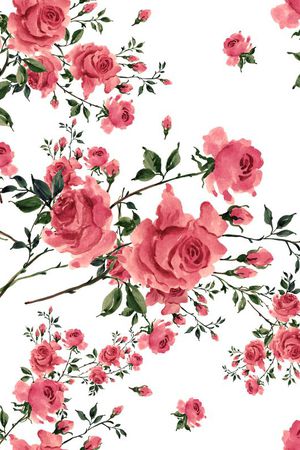 水彩花卉印花华亿平台图片