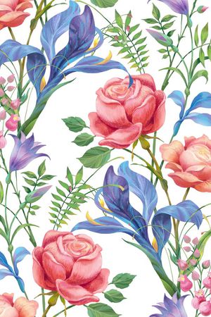 水彩花卉印花华亿平台图片