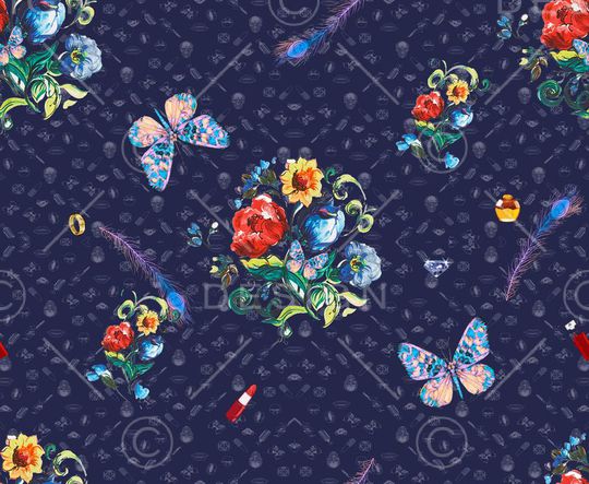 花卉印花华亿平台图片