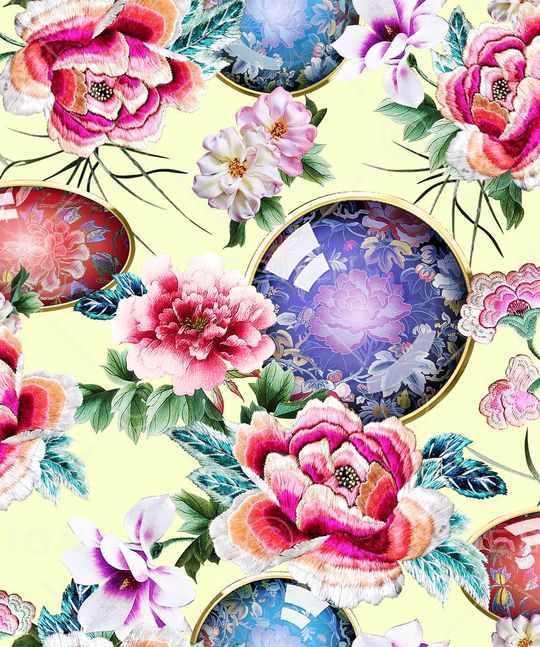 花卉印花华亿平台图片