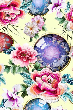 花卉印花华亿平台图片