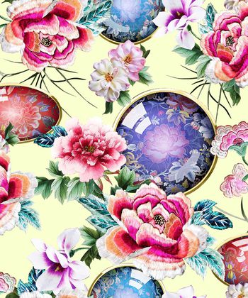 花卉印花华亿平台图片