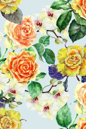 水彩图案印花华亿平台图片