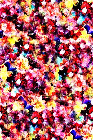 手绘小碎花印花华亿平台图片