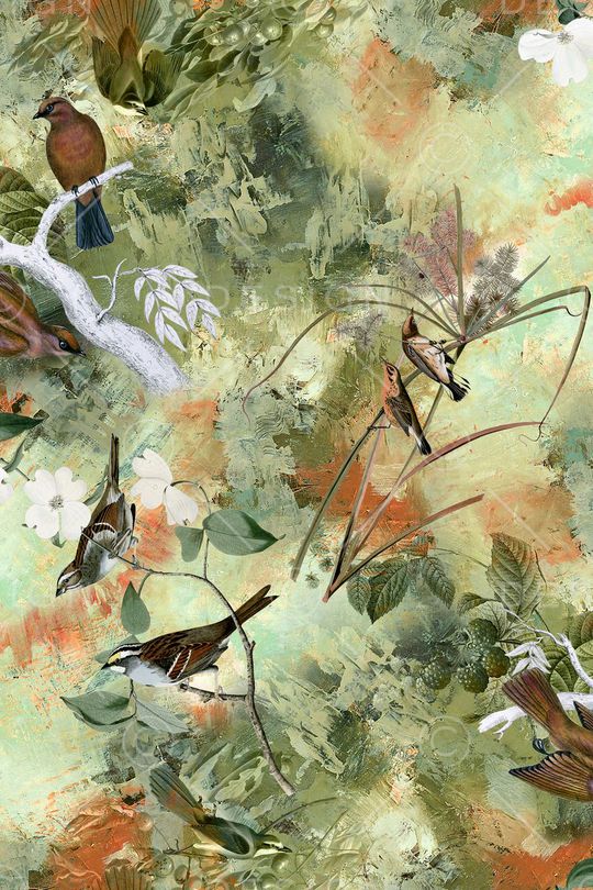 抽象油画印花华亿平台图片