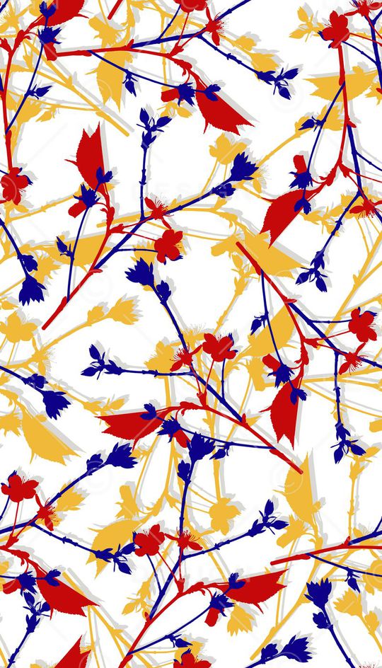 时尚创意抽象花枝印花华亿平台图片