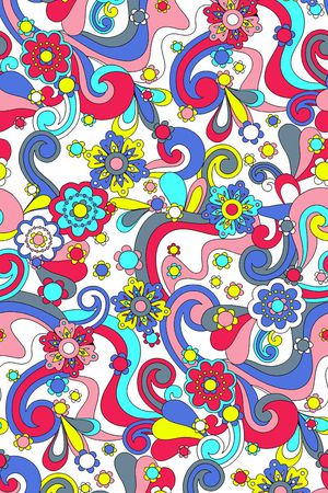 抽象彩色花纹印花华亿平台图片