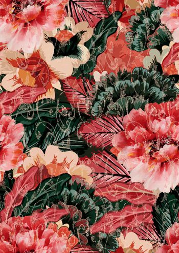 花卉印花华亿平台图片