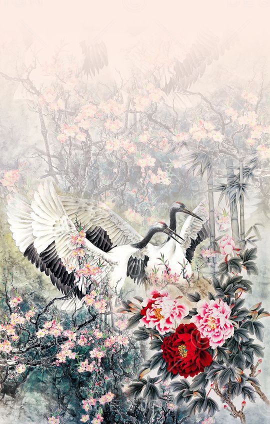 中国风定位花印花华亿平台图片