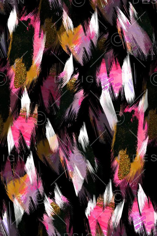 抽象手绘满版动物纹印花华亿平台图片