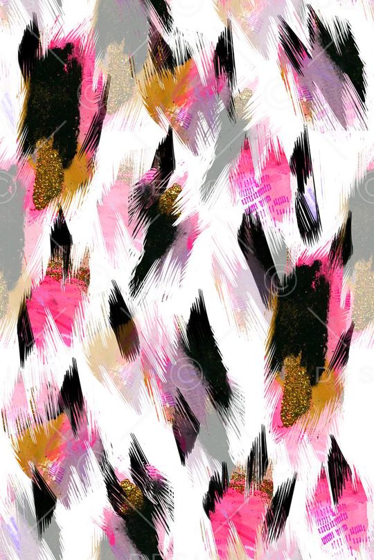 抽象手绘满版动物纹印花华亿平台图片