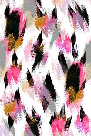 抽象手绘满版动物纹印花华亿平台图片