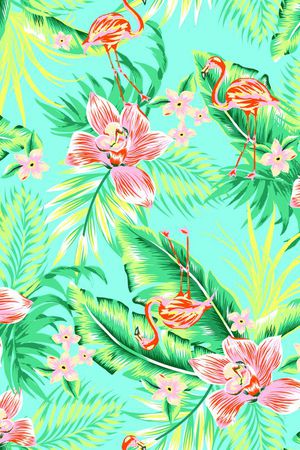 火烈鸟印花华亿平台图片