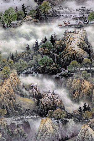 中国风印花华亿平台图片