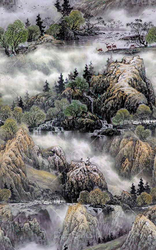 中国风印花华亿平台图片