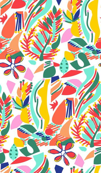 696741-手绘矢量色块花纹