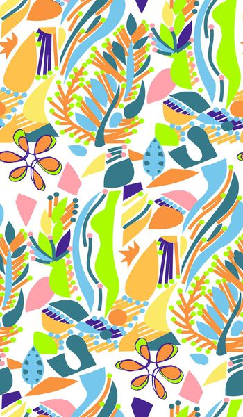 696742-手绘矢量色块花纹--2