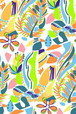 手绘矢量色块花纹印花华亿平台图片