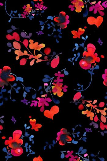 手绘水彩印花华亿平台图片