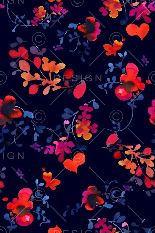 手绘水彩印花华亿平台图片