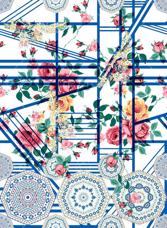 几何印花印花华亿平台图片