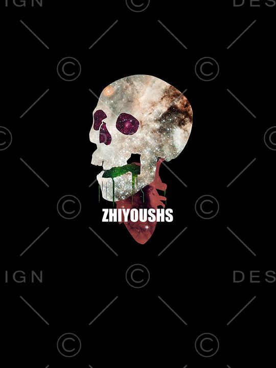 手绘骷髅头印花华亿平台图片