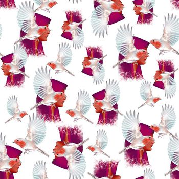 696827-人像鸟2枚