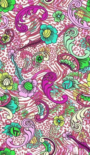 696856-彩色花纹 豹纹斑马纹底纹