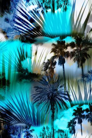 热带风情印花华亿平台图片