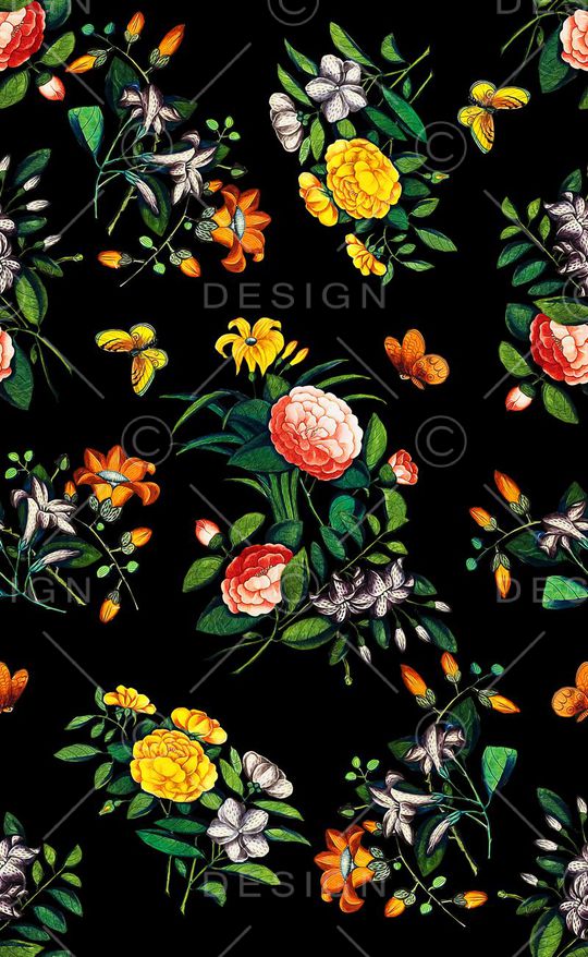 清新花卉印花华亿平台图片