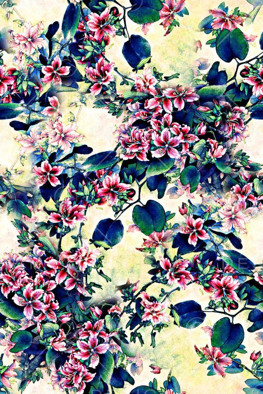 手绘中国风风水墨画数码印花印花华亿平台图片