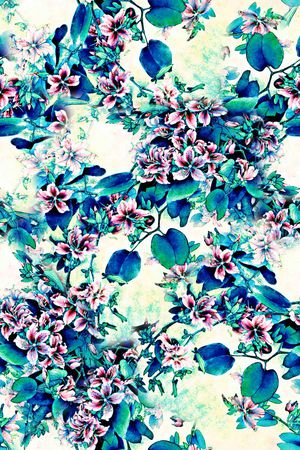 手绘中国风风水墨画数码印花印花华亿平台图片