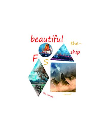 697061-T桖动物风景几何1