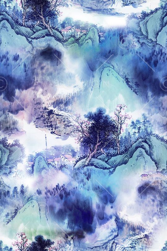 中国画印花华亿平台图片