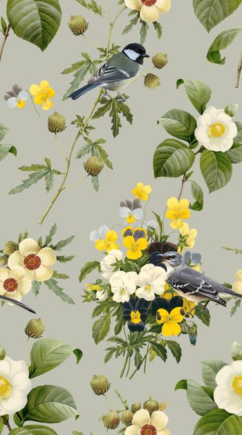 复古花鸟印花华亿平台图片