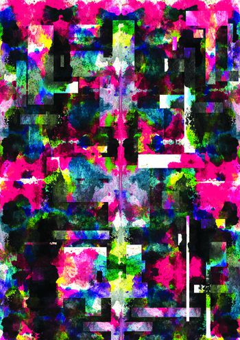 几何迷幻抽象印花华亿平台图片