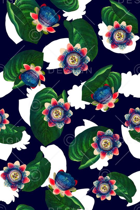 抽象手绘满版花卉印花华亿平台图片