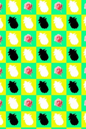 几何方块印花华亿平台图片