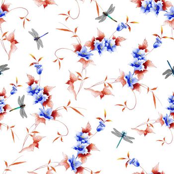 手绘花印花华亿平台图片