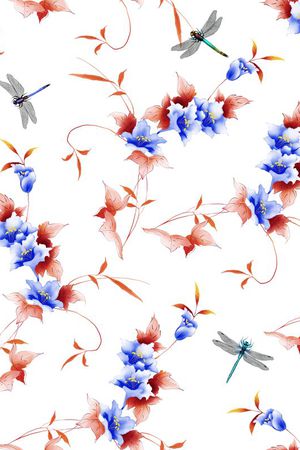 手绘花印花华亿平台图片