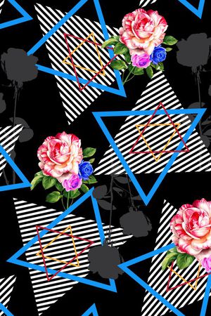 几何线条印花华亿平台图片