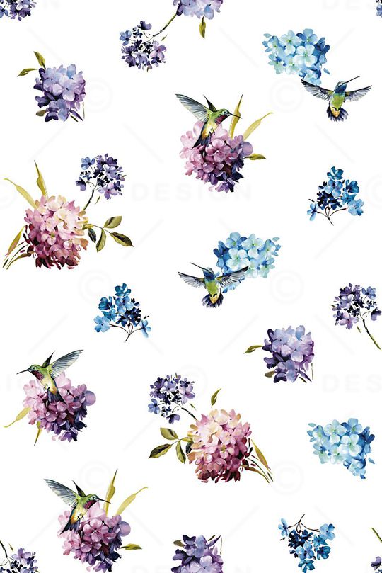 抽象手绘满版花卉印花华亿平台图片