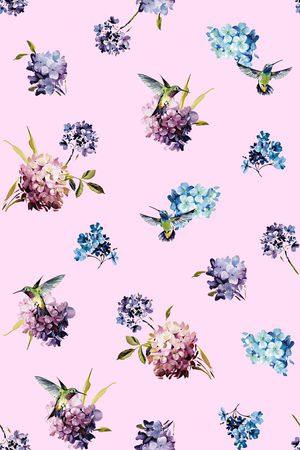 抽象手绘满版花卉印花华亿平台图片