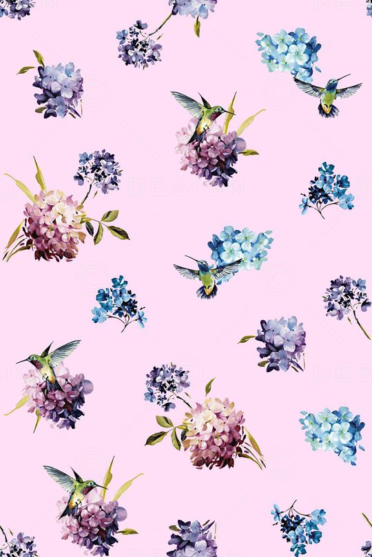 抽象手绘满版花卉印花华亿平台图片