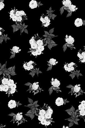 黑白花卉印花华亿平台图片