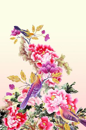 牡丹印花华亿平台图片