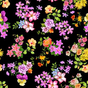 697820-各种花朵花卉黑